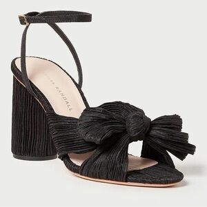 Loeffler Randall Camellia Black Pleated Bow Heels | Size 7 | Worn Once